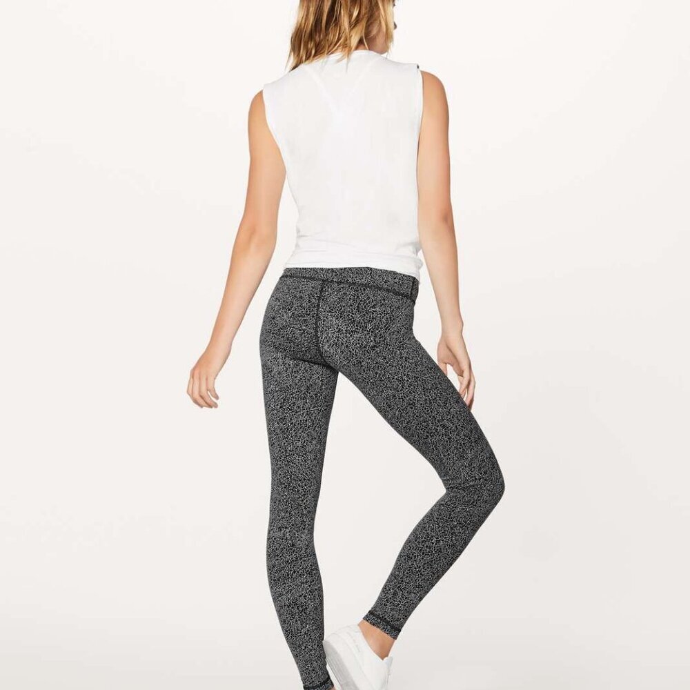 Lululemon Wunder Under Tight 28” High Rise In Luon Crackle Jaquard Black - Picture 2 of 6